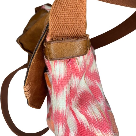 LUCKY BRAND HIPPIE BOHO CROSSBODY Pink and Brown - Picture 9 of 12